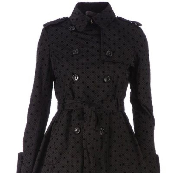 Valentino Jackets & Blazers - Red Valentino Polka Dot Black Trench Coat